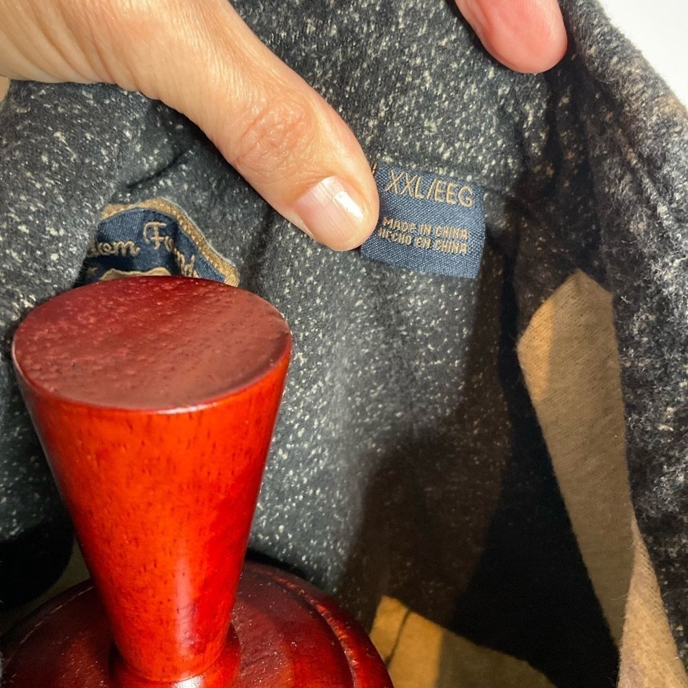 Freedom Foundry Grey Flannel Dip Bleach Dye Button Down Collared Shirt XXL - Picture 4 of 6